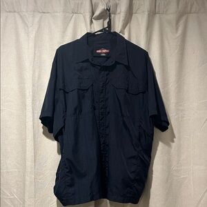 Men's Navy Short Sleeve Shirt Jacket